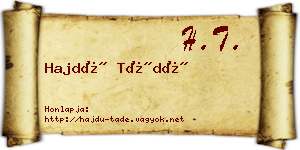 Hajdú Tádé névjegykártya